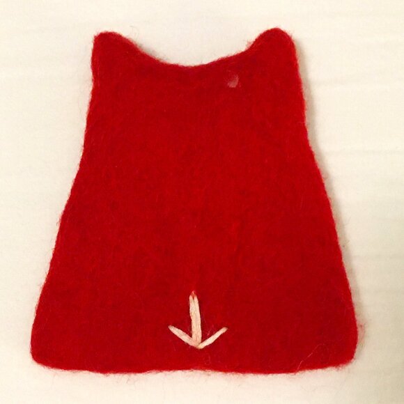 Handmade Felted Wool Owl Egg Cozy with Metal Egg Cup - Picture 2 of 13